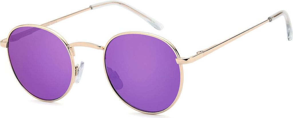styleBREAKER Uni Panto Sonnenbrille mit runden Gläsern | Metallrahmen mit Federscharnier & UV400 Schutz | verspiegelte oder getönte Flachgläser