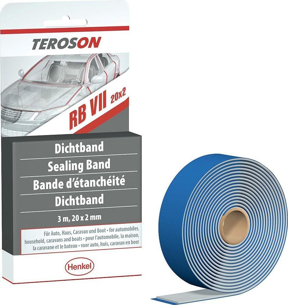 TEROSON Dichtband "RB VII" (TEROSTAT VII 20 x 2 mm, 1 Rolle á 3 m, weiß