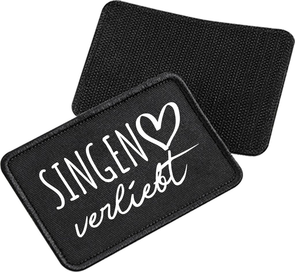 Huuraa Patch Singen (Hohentwiel) verliebt Black 10 x 6,5cm Baumwolle Klettpatch für Mütze Geschenkidee