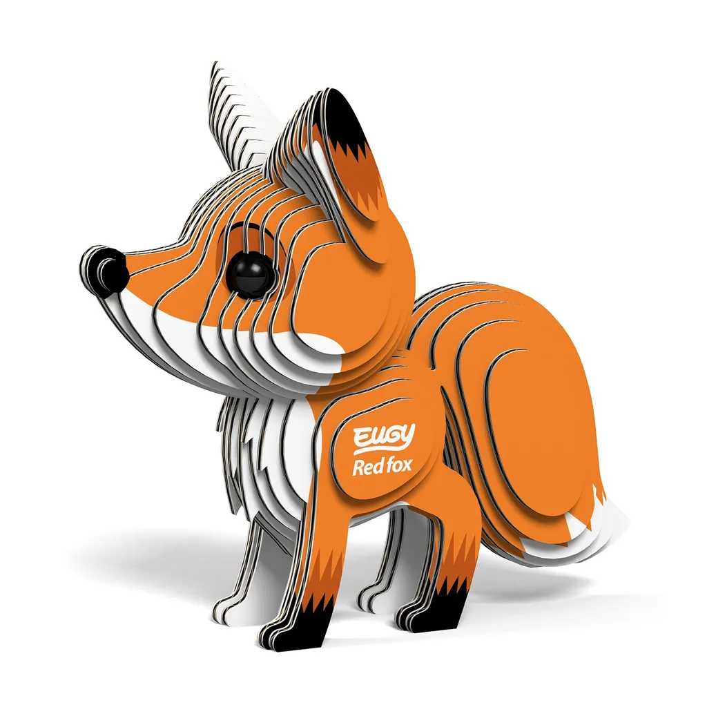 Puzzle 3D Renard en Carton - Loisir Créatif Éco-responsable pour Enfant