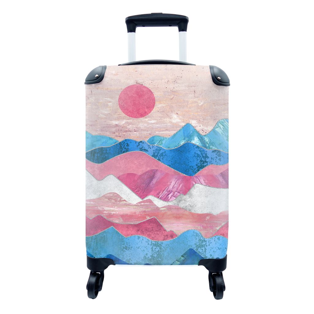 MuchoWow Koffer Handgepäck Trolley Rollkoffer Kleine Reisekoffer mit 4 Rollen - Stolz - Transgender - Marmor - Cabin Size < 55x40x23 cm & 55x40x...