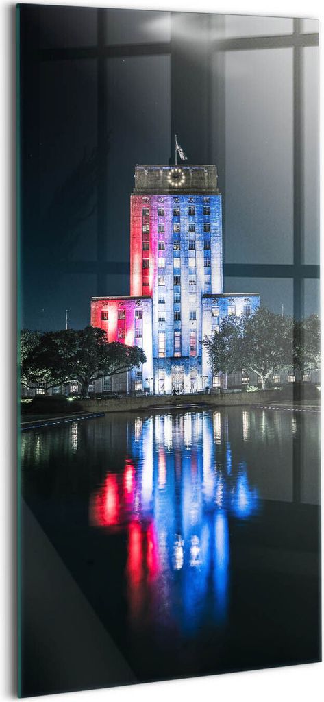 Designer Glasbild - Wandbild - Glas Bild - 50x100 cm - Rathaus Von Houston