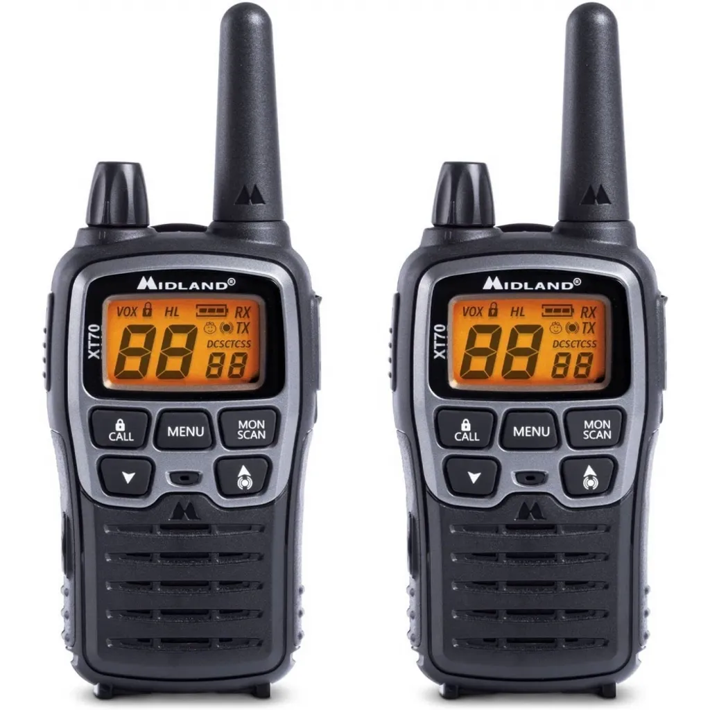 Midland XT70 Walkie-Talkie 24 Canaux 446.00625 MHz Radio Pro