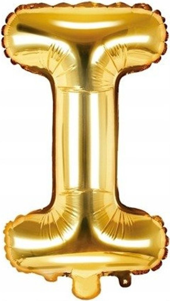 Balon foliowy Litera I, 35cm, Złota Zdjęcie produktu 