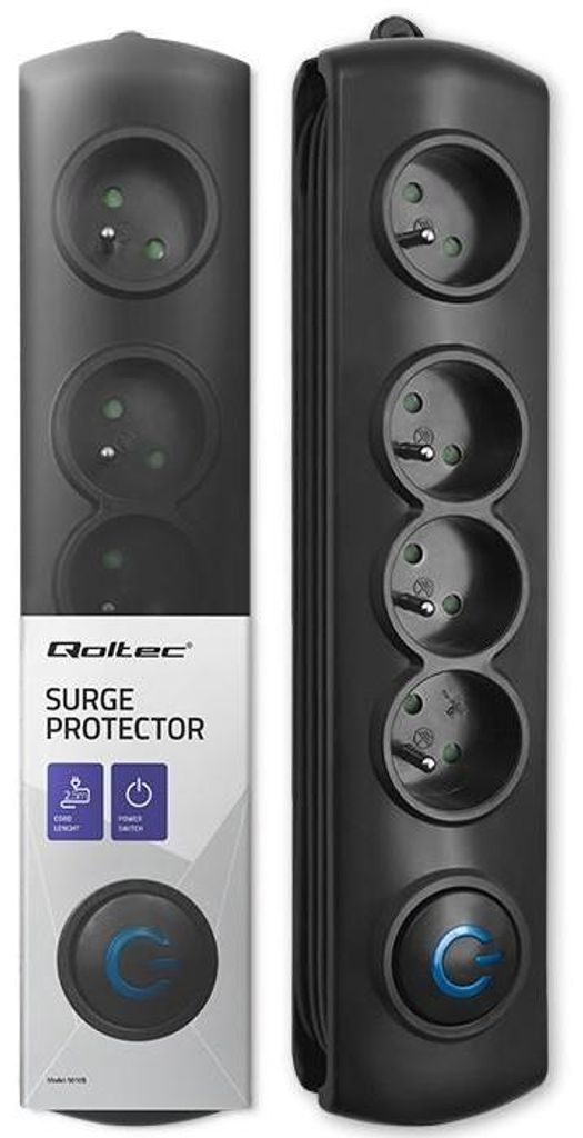 Qoltec 50105, 4 AC-Ausgänge, 230 V, 50 Hz, 10 A, 3680 W, Produktbild 