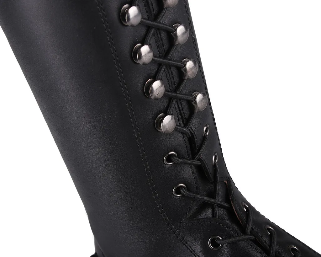 Bottes d'équitation cuir mollets larges QHP Hailey : confort sans serrer - 8