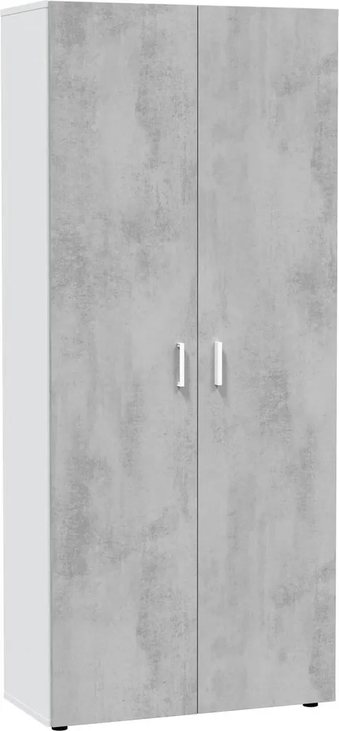 Armoire de rangement 2 portes grise pour buanderie et cellier Ashkita