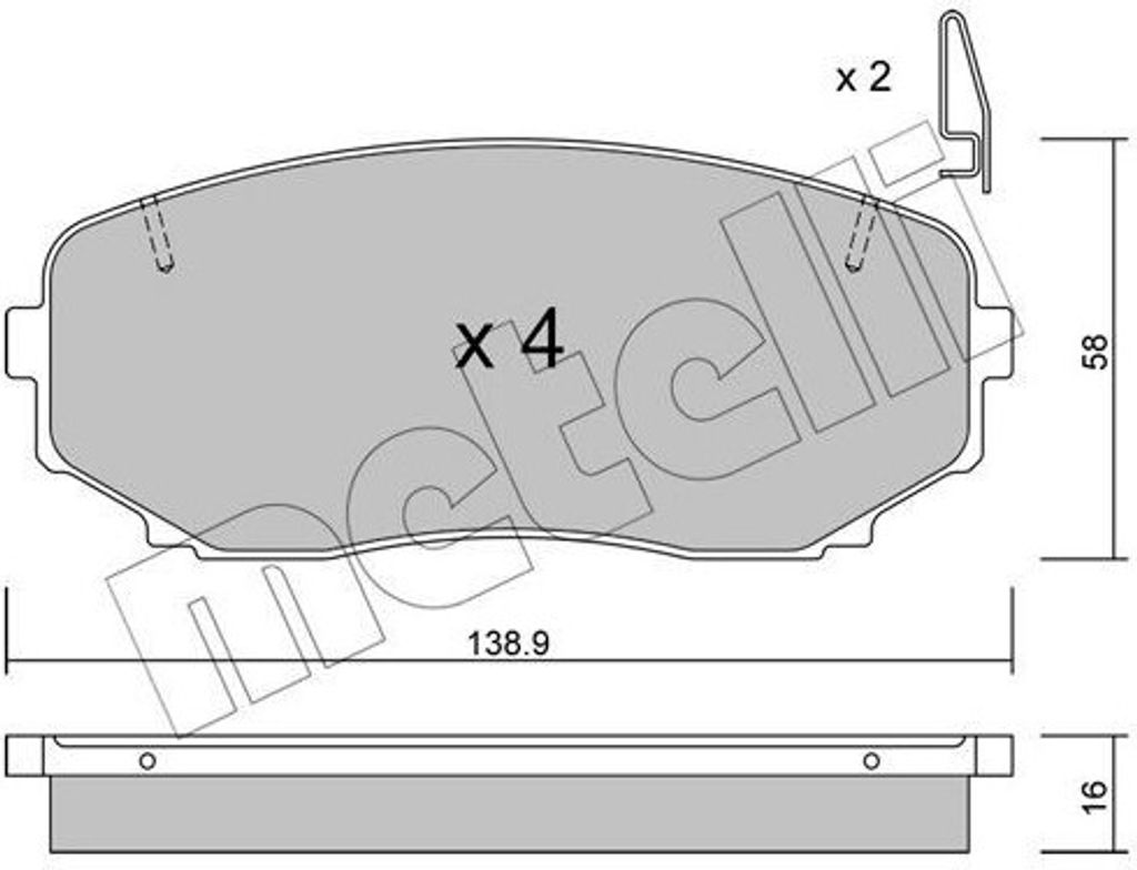 METELLI Bremsbeläge Satz Vorne Bremsklötze für MITSUBISHI OUTLANDER III (GGW, GFW, ZJ) 22-0872-1