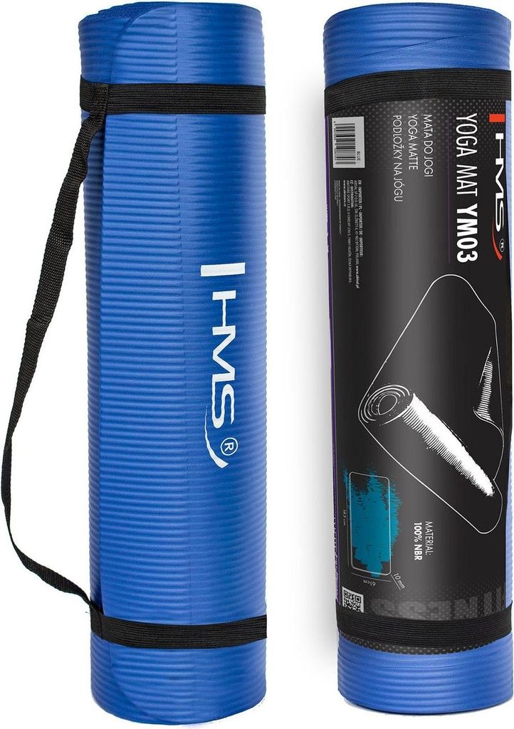 Yogamatte, rutschfest, 6 mm dick, blau