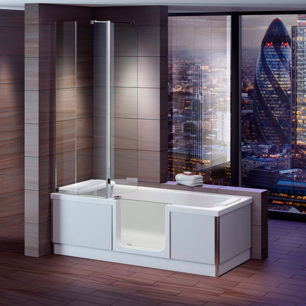 STYLE Badewanne mit Tür/Seniorenbadewanne 170 x 75 x 57,5 cm, Ausführung Rechts