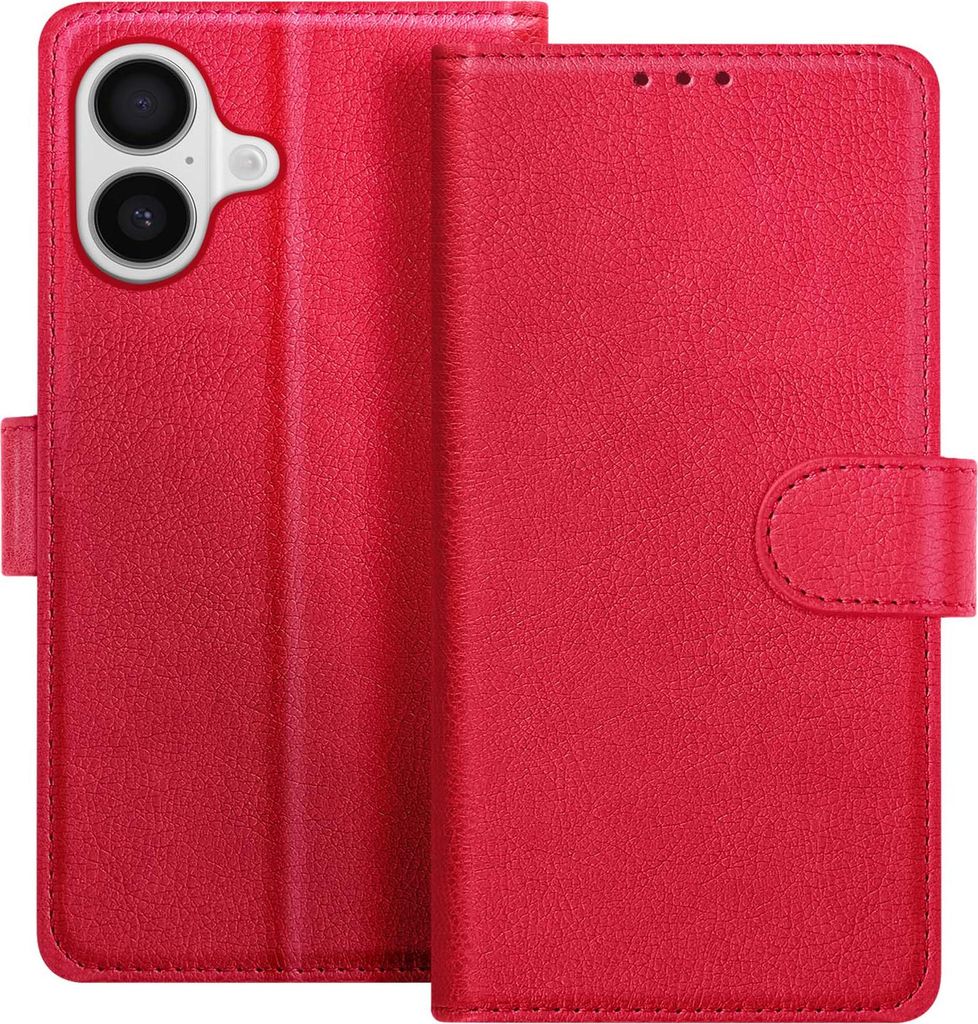 Avizar, Chesterfield Klappetui iPhone 17 mit Kartenfach und Standfunktion, Rot