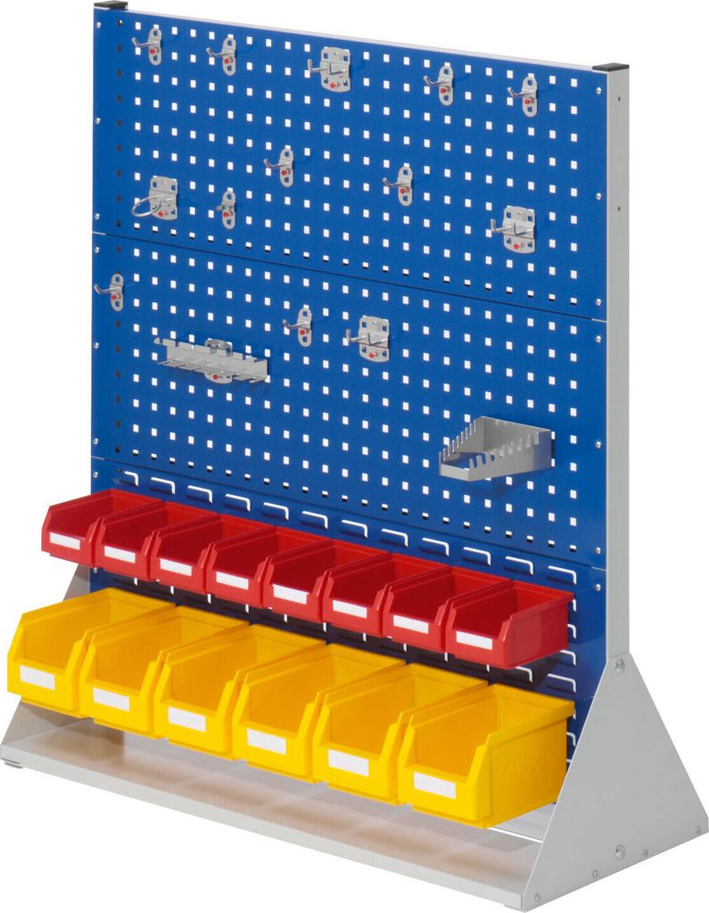 Kappes RasterPlan Stellwände doppelseitig Größe #3 - 4x Lochplatten 2x Schlitzplatten 1x Zubehörsortiment 29-teilig Enzianblau RAL 5010