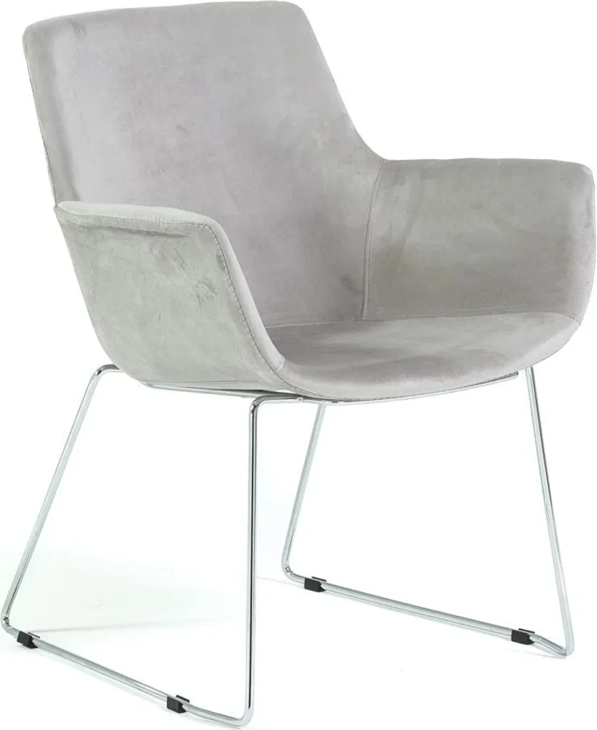 Poltrona Design REGINA Grigio - Velluto e Gambe Cromate 2026
