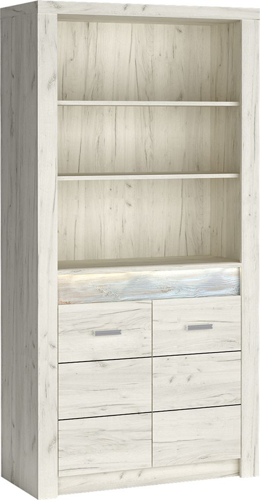 Regalschrank modern in Esche weiß INGENIO-161