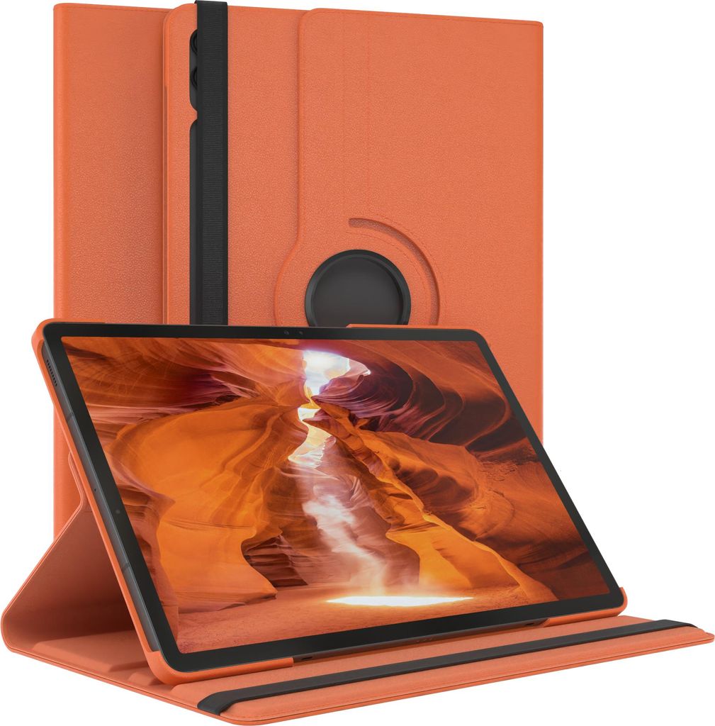 EAZY CASE - Tablet Hülle für Samsung Galaxy Tab S10 Plus Schutzhülle, Tablet Case 360° drehbar in Orange