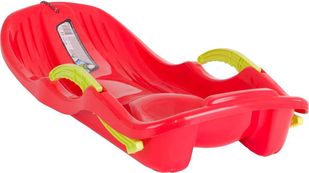 Kunststoff schlitten mit Bremsen Race S Rot Produktbild 4