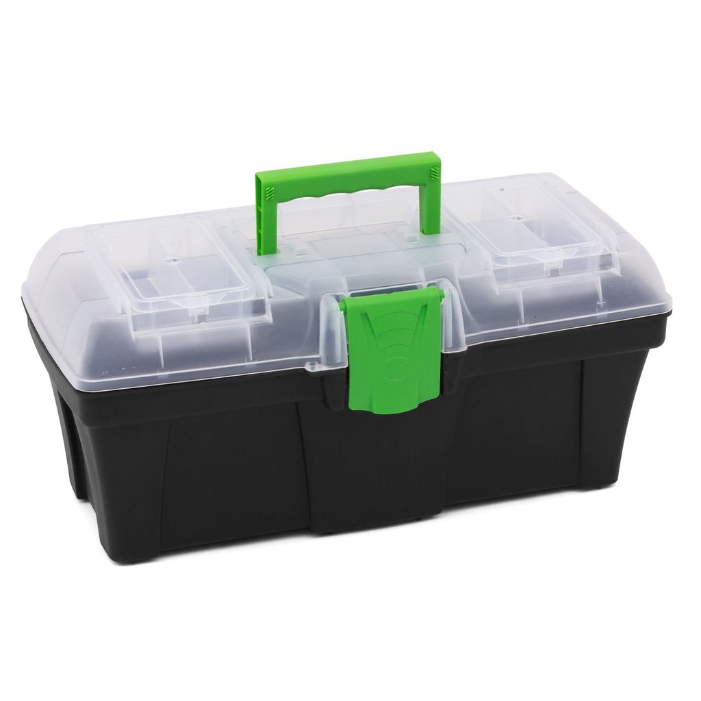 Prosperplast Werkzeugkoffer Heimwerker, 1 Stück, 390 x 200 x 180 mm, Greenbox N15G