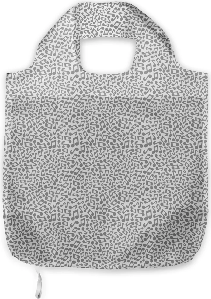 ABAKUHAUS Borsa portaoggetti in tessuto, Mixed Melody Monochrome, Pratiche borse per la spesa alla moda, Grigio bianco
