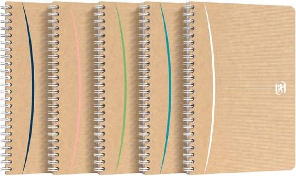 Oxford - Spiralblock A5 90 Blatt sortiert | 5 Stück