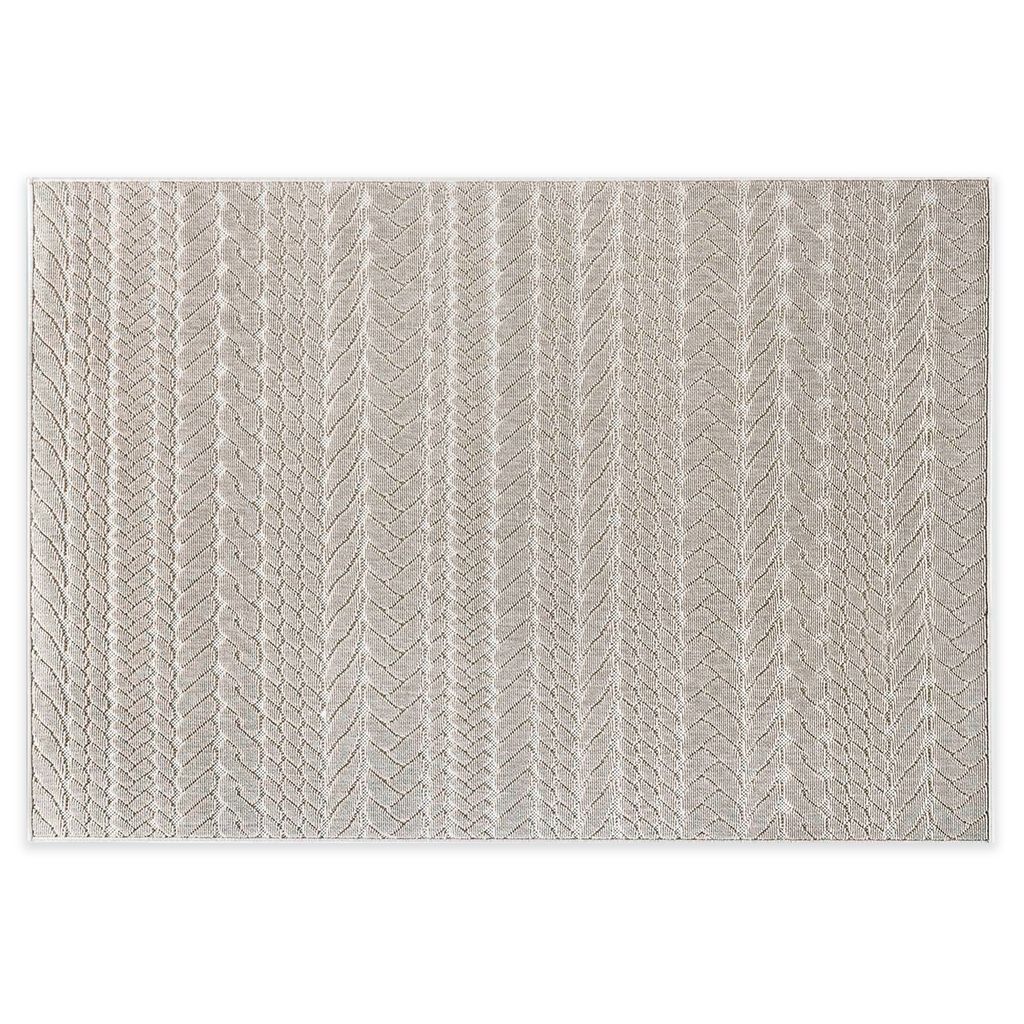 In- und Outdoor-Teppich "Braided Pattern" 80x150cm Creme-Beige aus Kunststoff für Innen und Außen