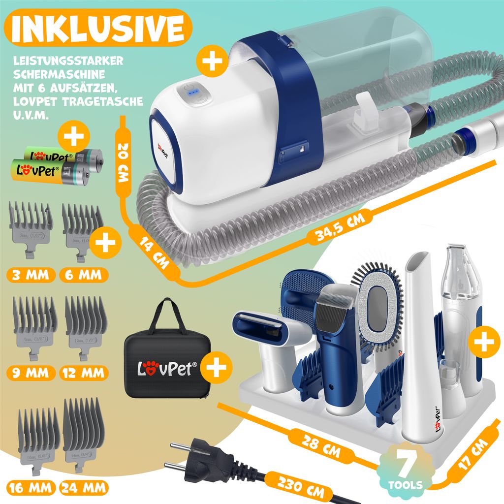 Lovpet® Hundeschermaschine mit Staubsauger | Leise Produktbild 4