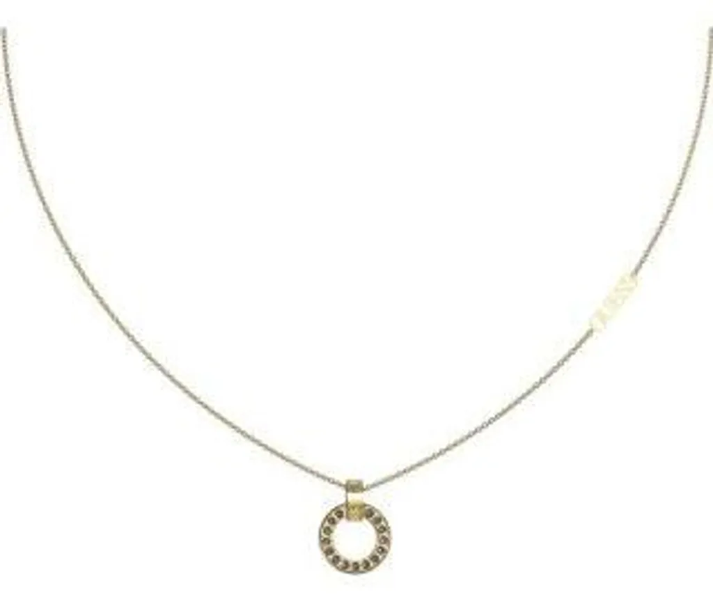 Collier chaîne Guess doré femme avec pendentif triangle logo émaillé