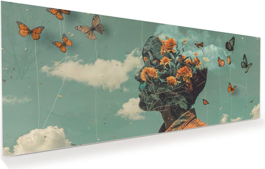 Glasbild 100x40cm in XXL für Wohnzimmer, Schlafzimmer Motiv Natur Vision