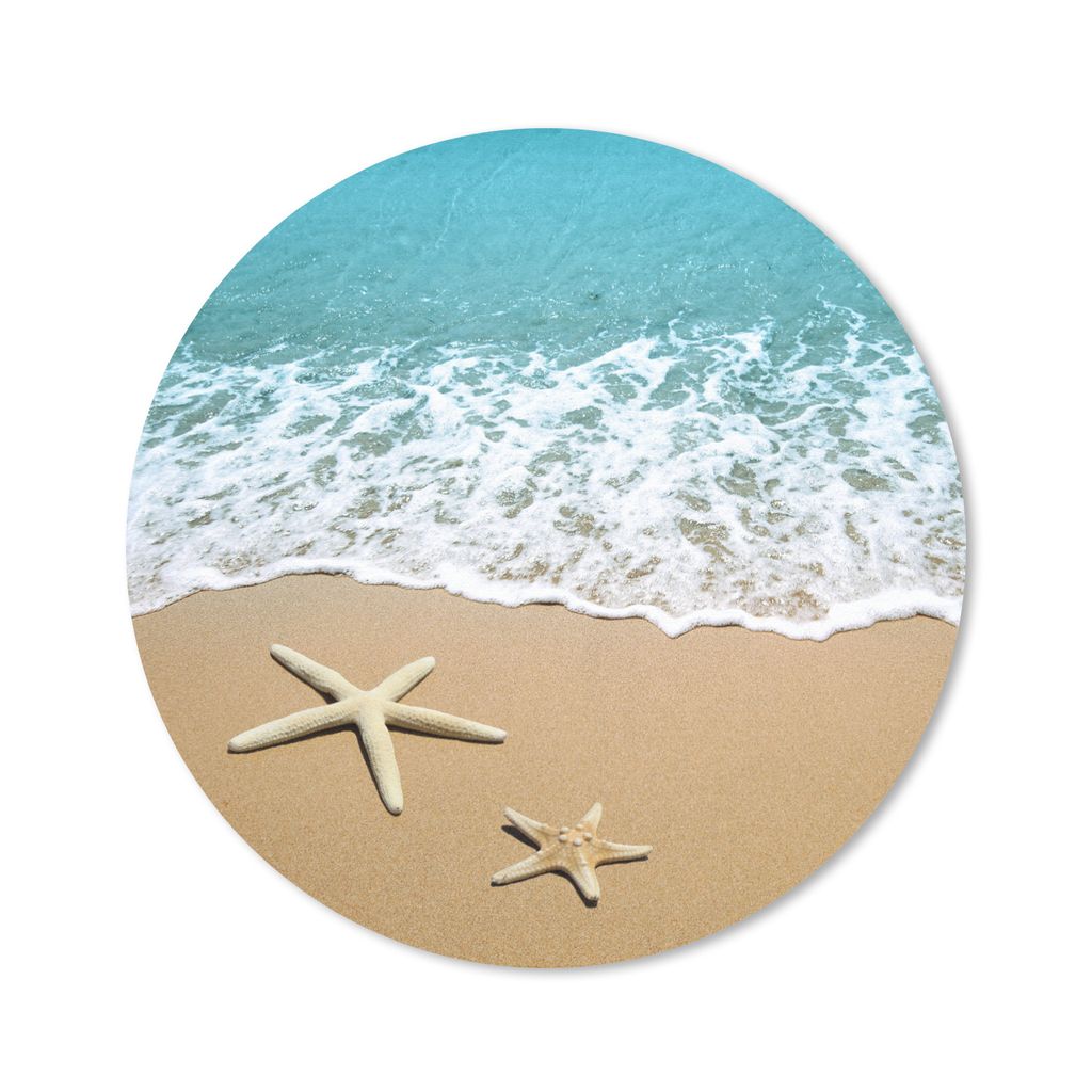 MuchoWow Mauspad Mousepad Meer - Strand - Seestern 50x50 cm - Mousepads - Maus Mat - Pad - Mausunterlage - Vinyl