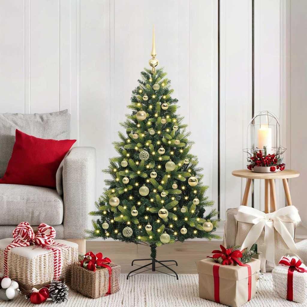 Maison Exclusive - Künstlicher geflammter Weihnachtsbaum 150 LEDs Grün 120 cm