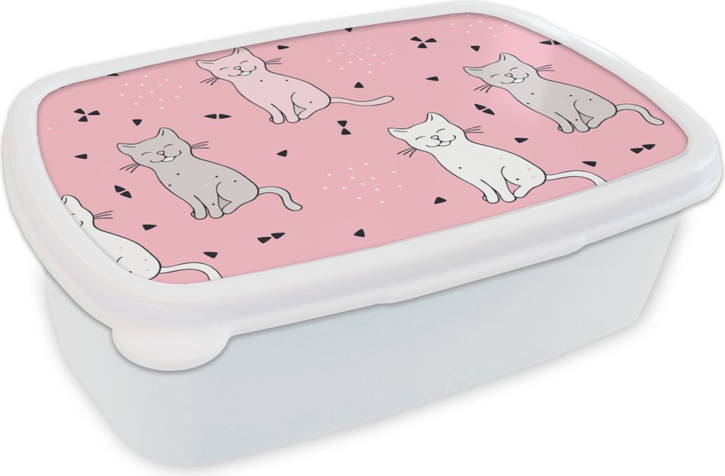 KitchenYeah Lunchbox Brotzeit Brotdose 17x11 cm Katze - Haustiere - Mädchen - Design Kinder Brotzeitdose - Lunch Box - Kinder - Sandwich-Box - S...
