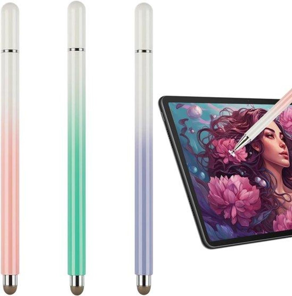3er-Touchstift-Set, 2-in-1 universeller Smart-Stift für Touchscreens, Farben: Blau, Rot, Grün