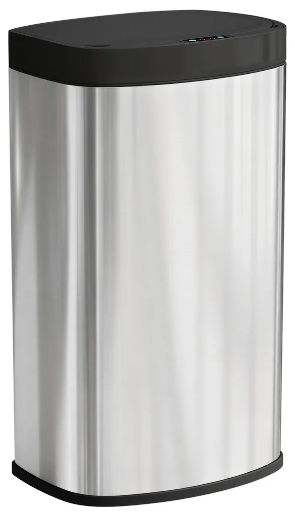 Poubelle cuisine automatique 55L en acier inoxydable argenté luxe