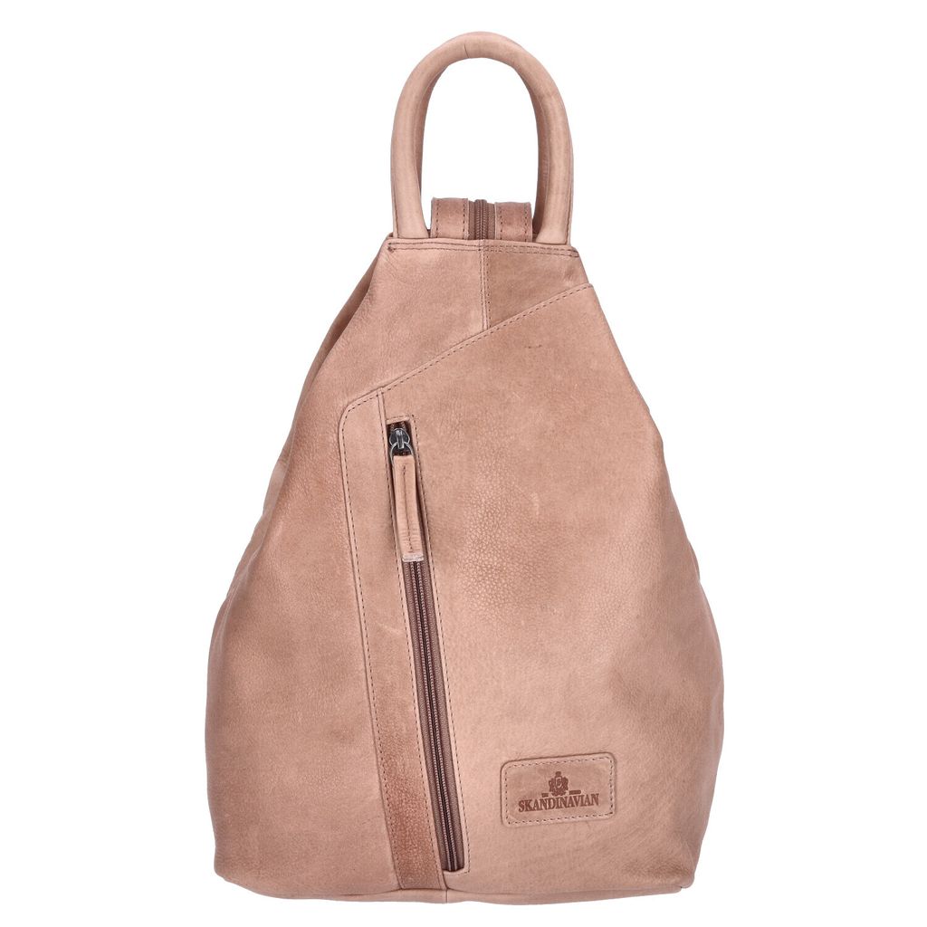 The Skandinavian Brand Damen Leder Rucksack beige : beige-26 Farbsortierung: beige-26