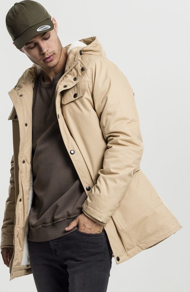 Urban Classics Winterjacke Heavy Baumwolle Parka Beige-XL