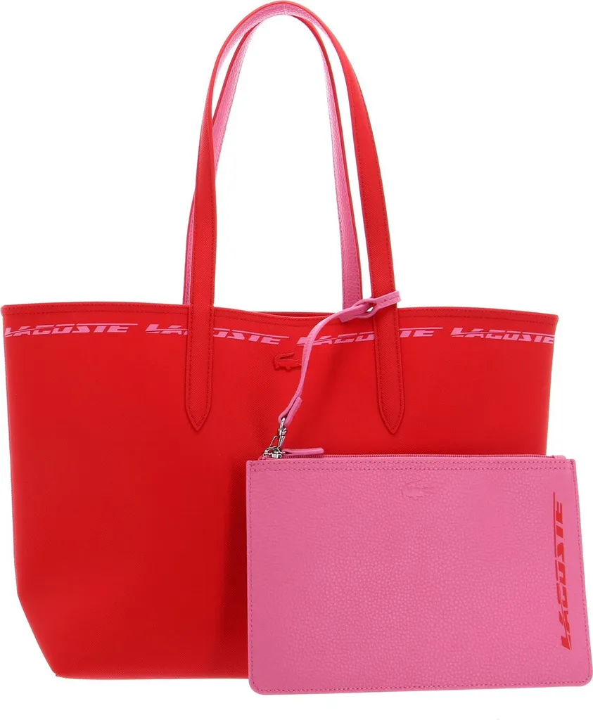 Sac à épaule Lacoste rouge Corrida Reseda - Grand format avec zip