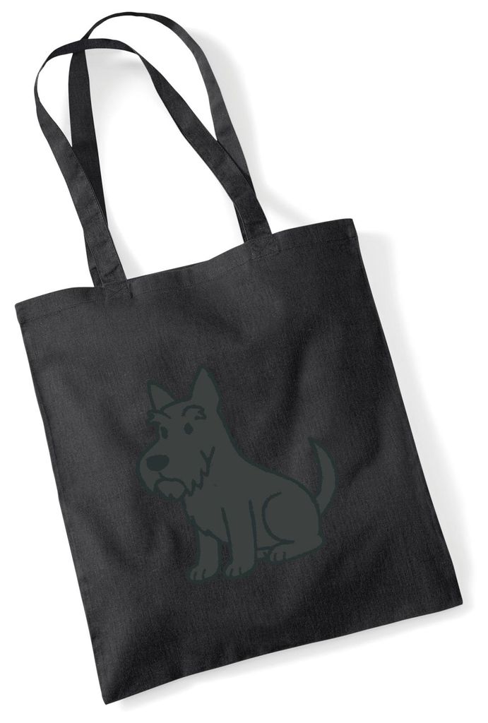 Huuraa Jutebeutel Scottish Terrier Comic Scottie 10 Liter Black Baumwolle Tasche Geschenkidee