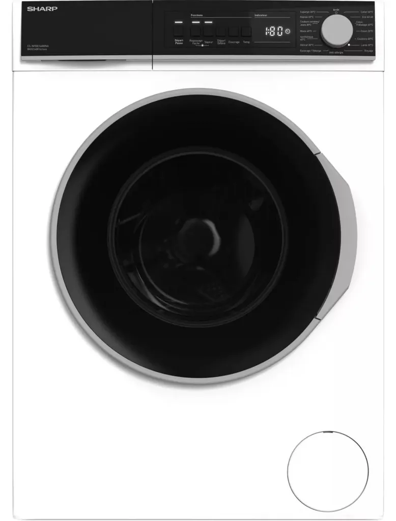 Machine à laver 8kg Sharp idéale pour famille 1400 tours Vapeur Vap