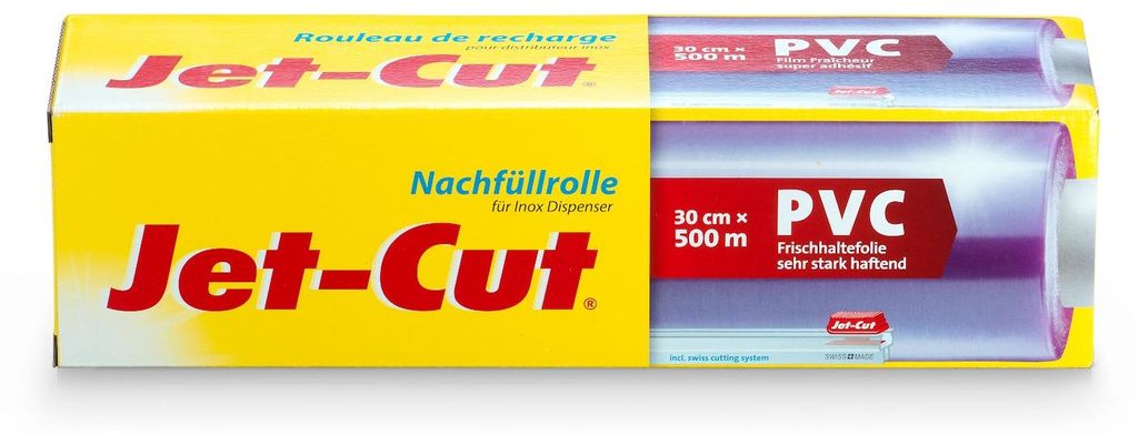 Jet-Cut Frischhaltefolie Nachfüllrolle 30 cm x 500 m, Inox Produktbild 