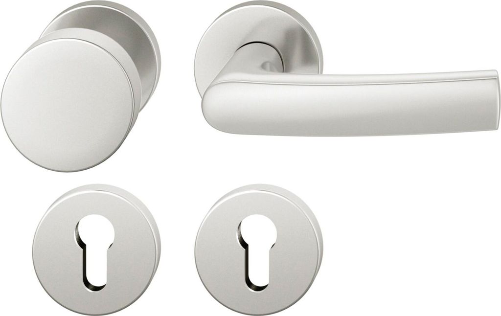 FSB Wechselgarnitur 12 1015 ASL auf Rosette PZ, Knopf drehbar, silber eloxiert