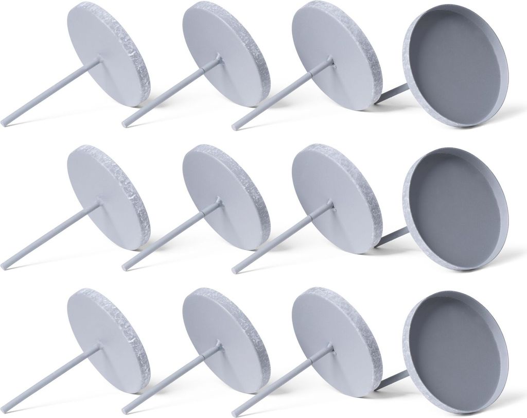 Novaliv 12x Kerzenpick Flach 6,5 cm GRAU