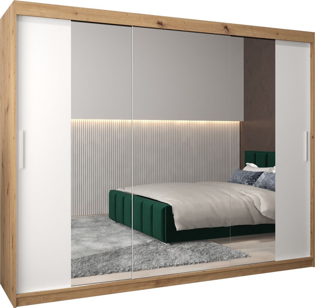 Kleiderschrank, Schiebetürenschrank Schlafzimmer, Schrank mit Spiegel TOKYO 2 250 cm