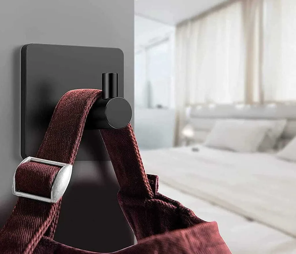 4 Ganci Adesivi Neri Opachi 4.5cm - Appendini Multifunzione Cucina e Bagno - 32