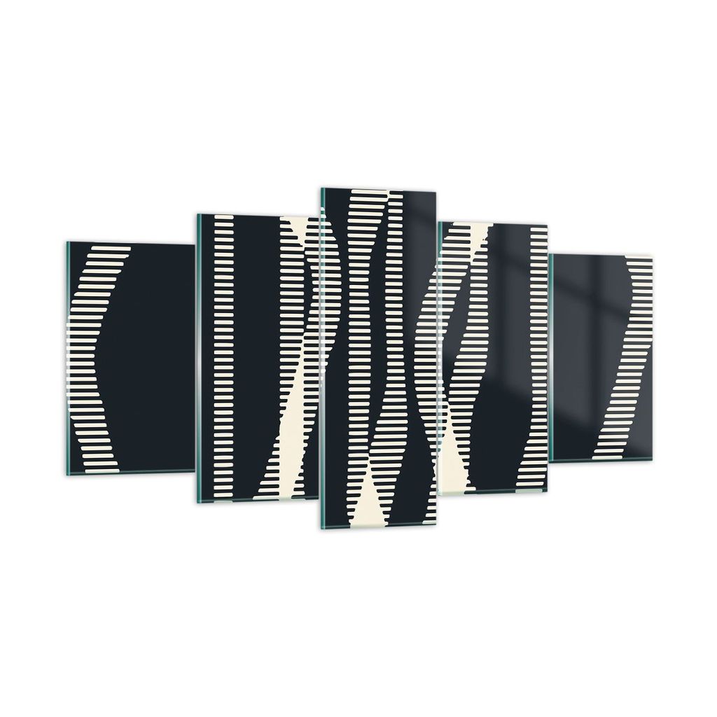 Bilder auf glas - 5 Teile - Abstraktion künstlerisch kreativ - 160x85cm - Glasbilder - Wandbilder - Bilder - Wanddekoration aus Glas - Glas Bilder...