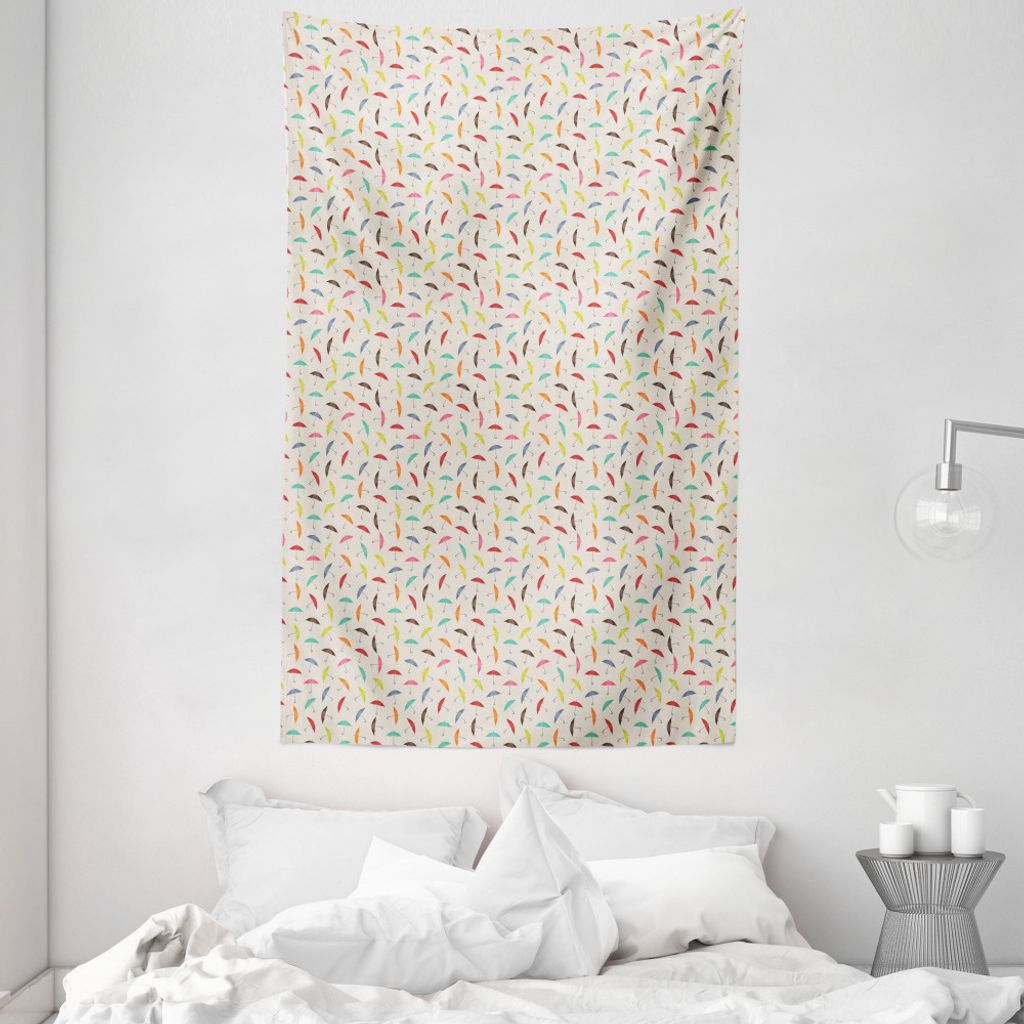 ABAKUHAUS Regenschirm Wandteppich und Tagesdecke, Rainbow Farbige Sonnenschirme aus Weiches Mikrofaser Stoff Waschbar ohne Verblassen Digitaldruck,...