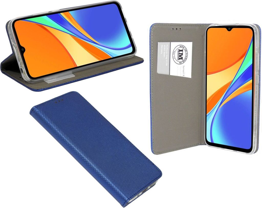 Buch Tasche "Smart" für XIAOMI REDMI 10A 4G Handy Hülle Brieftasche Schutzhülle mit Standfunktion, Kartenfach Blau