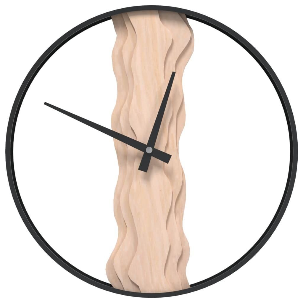 vidaXL Orologio da parete marrone Ø35 cm in ferro e legno Immagine del prodotto 