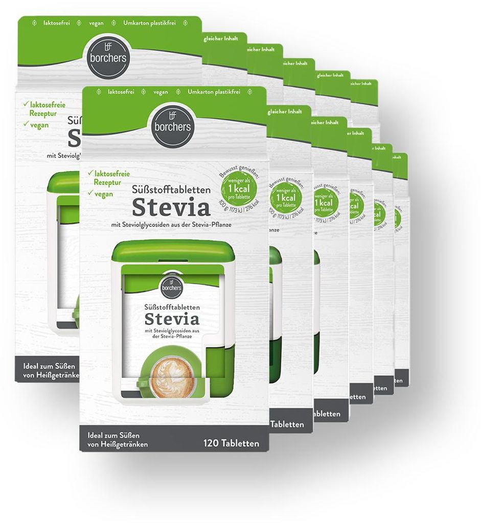 BORCHERS Stevia Süßstofftabletten (12x120 Stk.) Produktbild 