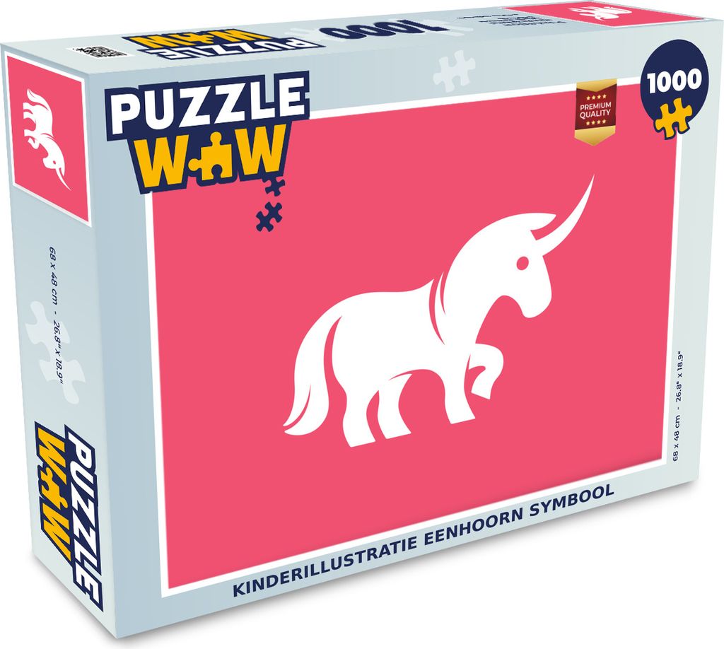 MuchoWow Puzzle 1000 Teile Kinder Illustration Einhorn Symbol - Erwachsene - Rätsel