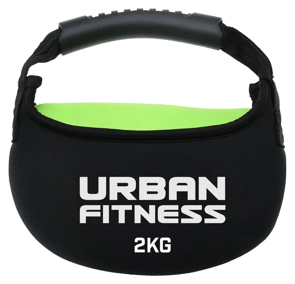 Kettlebell 2kg Urban Fitness avec revêtement textile anti-choc noir