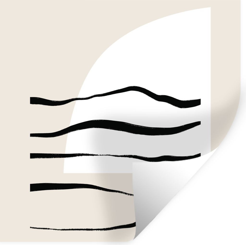 MuchoWow Wandtattoo Wandsticker Wandaufkleber Abstrakt - Linie - Pastell 100x100 cm Selbstklebend und Repositionierbar - Wierderverwendbar - Selb...